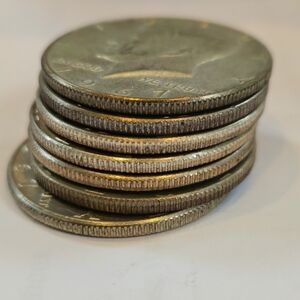 🇺🇸 7 Silver 40% Kennedy Half Dollars - 1967 Stack of Silver >1.0353 oz Silver